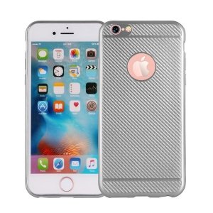 Etui Carbon Fiber MOTO G5S Plus srebrny /silver