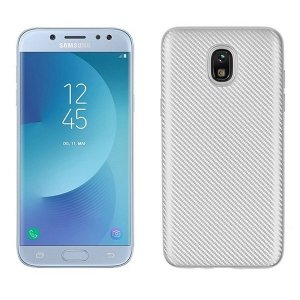 Etui Carbon Fiber Samsung J610 J6 Plus 2018 srebrny /silver