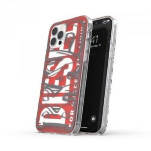 Diesel Snap Case Clear AOP iPhone 12 Pro Max czerwono-szary/red-grey 42568
