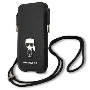 Karl Lagerfeld Torebka KLHCP12LOPHKMK    6,7 czarny/black hardcase Saffiano Ikonik Karl`s