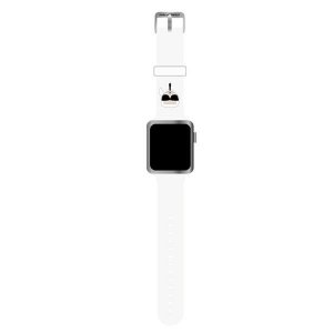 Karl Lagerfeld Pasek KLAWMSLKW Apple Watch 38/40/41mm biały/white strap Silicone Karl Heads