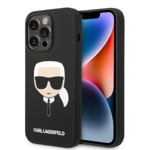Karl Lagerfeld KLHMP14LSLKHBK iPhone 14 Pro 6,1 hardcase czarny/black Silicone Karl`s Head Magsafe