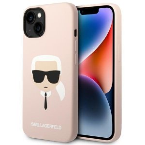 Karl Lagerfeld KLHMP14SSLKHLP iPhone 14 / 15 / 13 6,1 hardcase jasnoróżowy/light pink Silicone Karl`s Head Magsafe