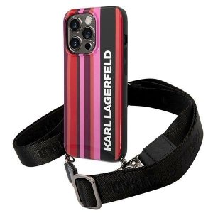 Karl Lagerfeld KLHCP14XSTSTP iPhone 14 Pro Max 6,7 hardcase różowy/pink Color Stripes Strap