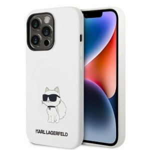 Karl Lagerfeld KLHCP14LSNCHBCH iPhone 14 Pro 6,1 hardcase biały/white Silicone Choupette