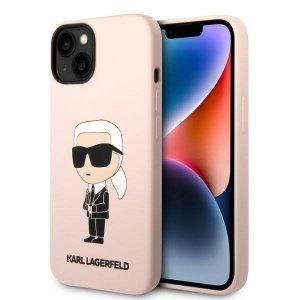 Karl Lagerfeld KLHMP14MSNIKBCP iPhone 14 Plus / 15 Plus 6,7 hardcase różowy/pink Silicone Ikonik Magsafe
