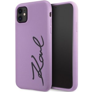 Karl Lagerfeld KLHCN61SKSVGU iPhone 11 / Xr  6.1 purpurowy/purple hardcase Silicone Signature