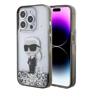 Karl Lagerfeld KLHCP15LLKKNSK iPhone 15 Pro 6.1 transparent hardcase Liquid Glitter Ikonik