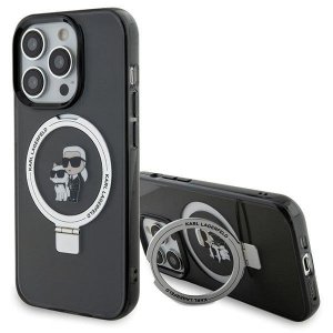 Karl Lagerfeld KLHMP15LHMRSKCK iPhone 15 Pro 6.1 czarny/black hardcase Ring Stand Karl&Choupettte MagSafe