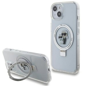 Karl Lagerfeld KLHMP15SHMRSKCH iPhone 15/ 14 / 13 6.1 biały/white hardcase Ring Stand Karl&Choupettte MagSafe
