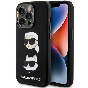 Karl Lagerfeld KLHCP15LSDHKCNK iPhone 15 Pro  6.1 czarny/black Silicone Karl&Choupette Head