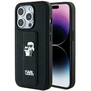 Karl Lagerfeld KLHCP13XGSAKCPK iPhone 13 Pro Max 6.7 czarny/black hardcase Gripstand Saffiano Karl&Choupette Pins