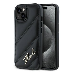 Karl Lagerfeld KLHCP15MPQDSMGK iPhone 15 Plus / 14 Plus 6.7 czarny/black hardcase Diagonal Quilted Script