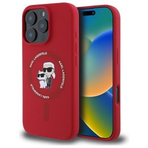 Karl Lagerfeld KLHMP16LSCMKCRHR iPhone 16 Pro 6.3 czerwony/red hardcase Silicone Karl&Choupette Ring MagSafe