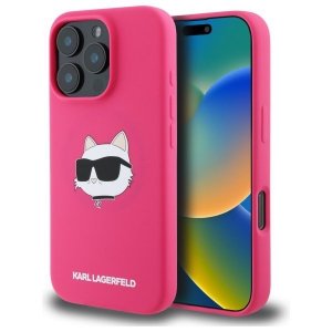 Karl Lagerfeld KLHMP16LSCHPPLF iPhone 16 Pro 6.3 fuksja/fuschia hardcase Silicone Choupette Head Print MagSafe