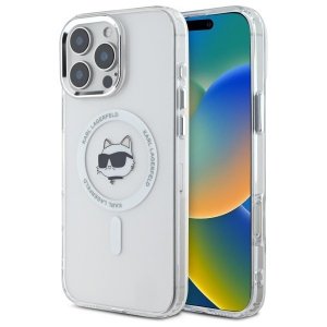 Karl Lagerfeld KLHMP16XHLSCHH iPhone16 Pro Max 6.9 biały/white hardcase IML Metal Choupette Head MagSafe