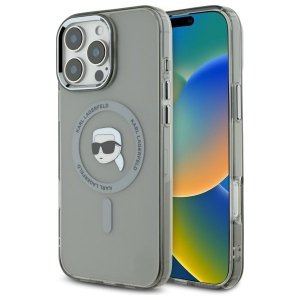 Karl Lagerfeld KLHMP16XHLSKIK iPhone16 Pro Max 6.9 czarny/black hardcase IML Metal Karl Head MagSafe