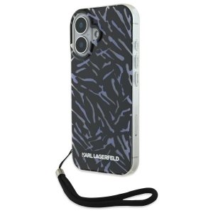 Karl Lagerfeld KLHCP16SHZBPKCCU iPhone16 6.1 fioletowy/purple Zebra With Cord