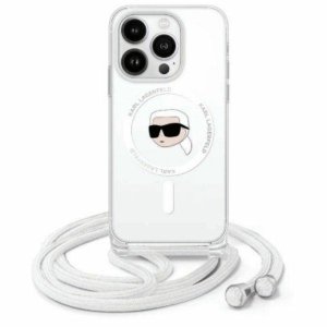 Karl Lagerfeld KLHMP16LHCKHNT iPhone 16  Pro 6.3 hardcase transparent Crossbody IML Karl Head Magsafe