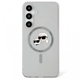 Etui Karl Lagerfeld Button Karl &        Choupette Heads Printed Logo MagSafe do Samsung Galaxy S25 czarny