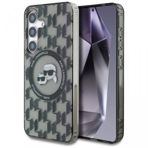 Etui Karl Lagerfeld Button               Karl&Choupette Heads On KL Pattern MagSafe do Samsung Galaxy S25 czarny