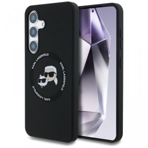 Etui Karl Lagerfeld Silicone Double      Heads And Circle MagSafe do Samsung Galaxy S25 czarny