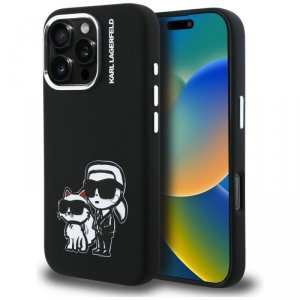 Etui Karl Lagerfeld Silicone             Karl&Choupette Sketch MagSafe do iPhone 16 Pro czarny