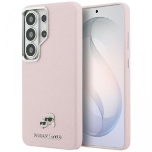 Etui Karl Lagerfeld Saffiano KC Metal    Logo MagSafe do Samsung Galaxy S26 Ultra różowy