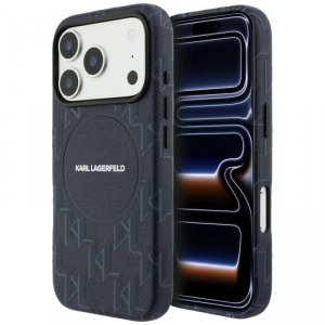Etui Karl Lagerfeld Monogram logo        MagSafe do iPhone 17 Pro niebieski