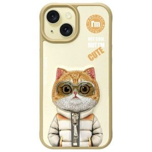 Nimmy etui iPhone 15 6.1 khaki          Cool&Cute 2.0 Cat
