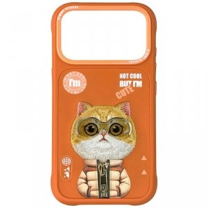 Etui Nimmy Cool&Cute 2.0 Cat do iPhone   17 Pro pomarańczowy