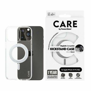 Etui CARE by PanzerGlass Kickstand Case  iPhone 15 Pro Max 6,7 MagSafe srebrny/silver 1415