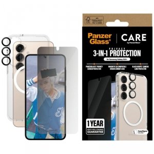 Zestaw ochronny CARE by PanzerGlass      Flagship 3w1 Etui+Szkło Prywatyzujące+Lens do Samsung Galaxy S25+