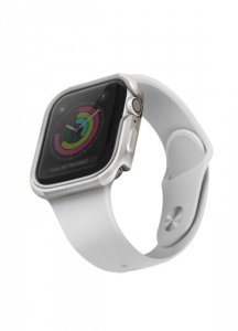 UNIQ etui Valencia Apple Watch Series4/5/6/SE 44mm. srebrny/titanium silver