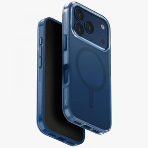 Etui UNIQ Clario do iPhone 17 Pro – Przezroczyste / Hybrydowe – MagClick MagSafe – Niebieskie
