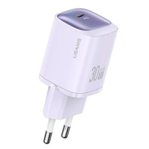 USAMS Ład. siec. CC251 30W GaN USB-CFast Charging HC Series fioletowy/purple CC251TC03