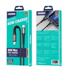 Jellico B10 mocny kabel w oplocie typ C-C dł. 1m 60W