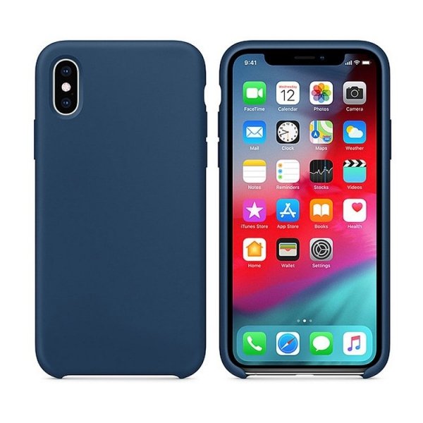 Soft Color Case elastyczne  matowe etui do iPhone X/ XS granatowy