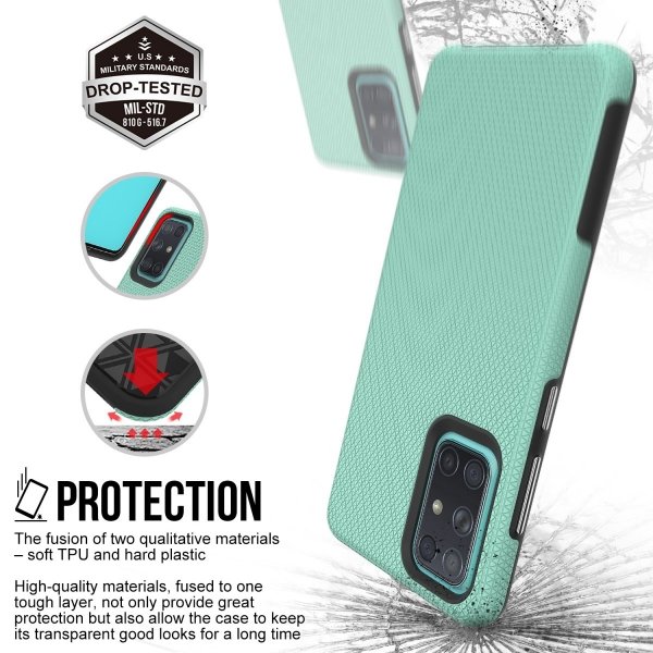 X-GUARD DUAL LAYER RUGGED CASE Pancerne etui Samsung Galaxy A72 4G / A72 5G (miętowy)