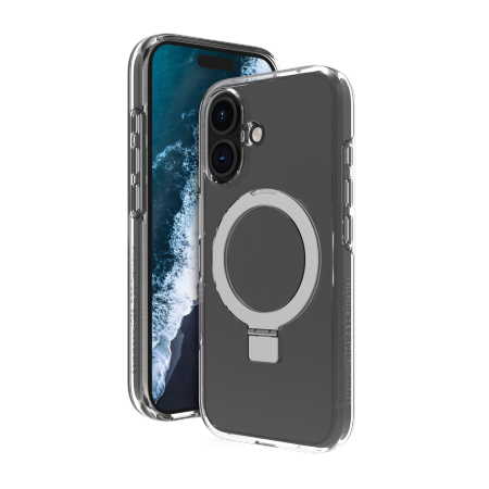 dbramante1928 Iceland Ultra D3O MS Kick - obudowa ochronna z podstawką do iPhone 16 kompatybilna z MagSafe (clear)