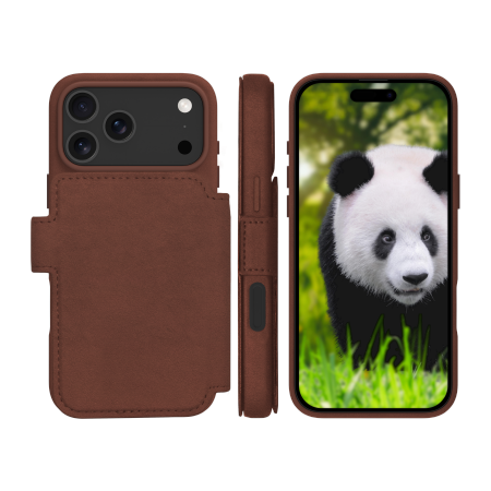 dbramante 1928 Lynge MS - skórzane etui do iPhone 17 Pro Max kompatybilne z MagSafe (dark tan)