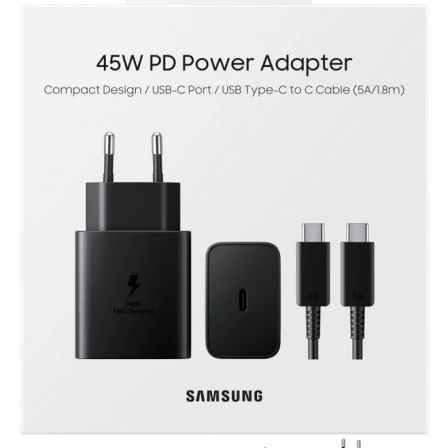 Ładowarka sieciowa Samsung EP-T4511XBEGEU 45W 4.05A 1x USB-C - czarna + kabel USB-C
