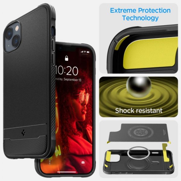 ETUI SPIGEN  RUGGED ARMOR MAG MAGSAFE IPHONE 14 PLUS / 15 PLUS MATTE BLACK