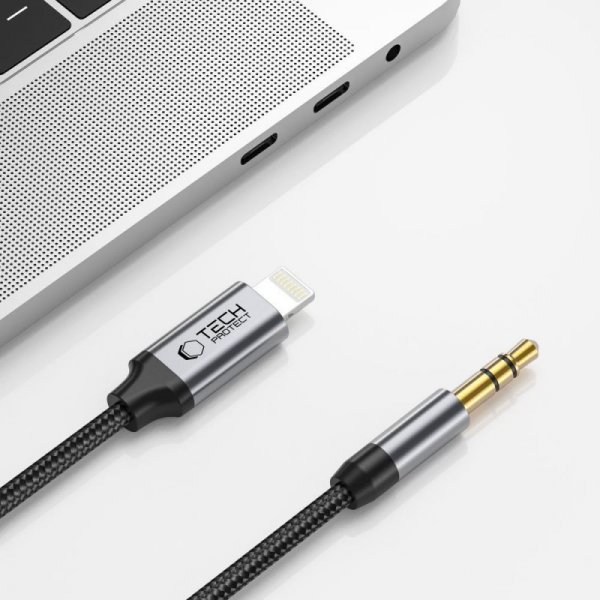 TECH-PROTECT ULTRABOOST LIGHTNING TO AUX MINI JACK 3.5MM KABEL  100CM BLACK