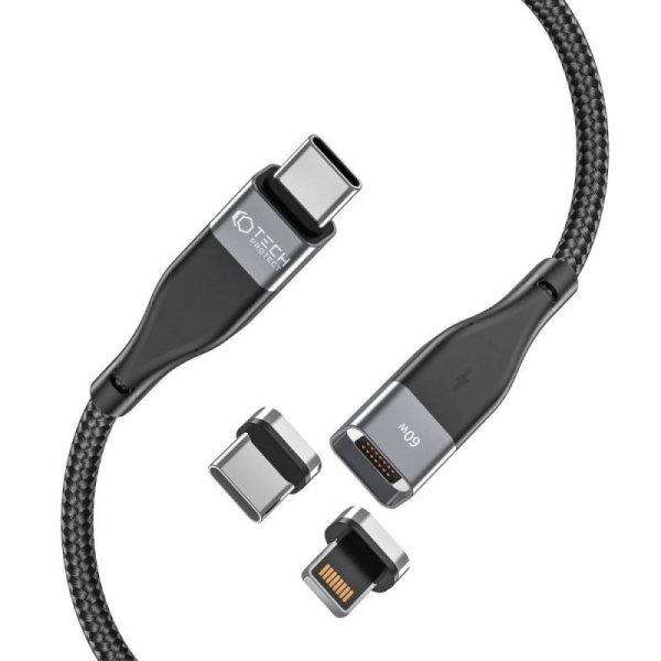 TECH-PROTECT ULTRABOOST ”2” 2IN1 MAGNETIC CABLE LIGHTNING & TYPE-C PD60W/3A 100CM BLACK
