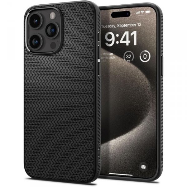 ETUI SPIGEN  LIQUID AIR IPHONE 15 PRO MAX MATTE BLACK