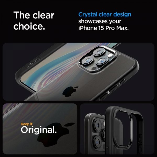 ETUI SPIGEN  ULTRA HYBRID IPHONE 15 PRO MAX MATTE BLACK