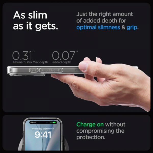 ETUI SPIGEN  ULTRA HYBRID MAG MAGSAFE IPHONE 15 PRO MAX GRAPHITE