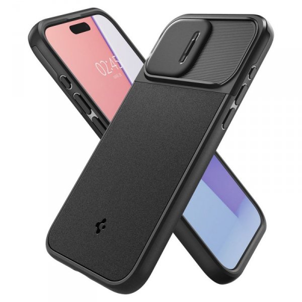 ETUI SPIGEN  OPTIK ARMOR MAG MAGSAFE IPHONE 15 PRO MAX BLACK