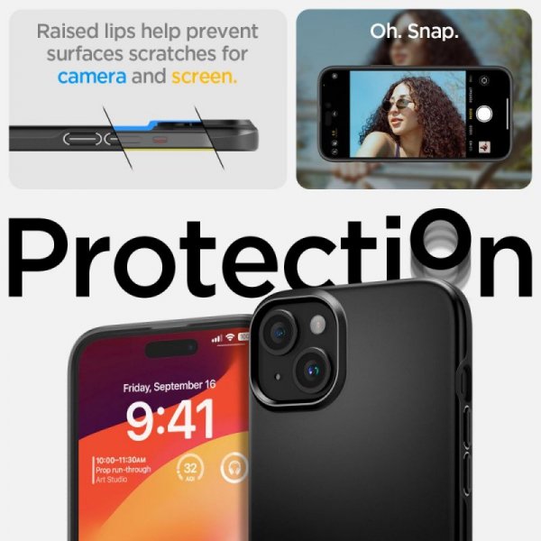 ETUI SPIGEN  THIN FIT IPHONE 15 PLUS BLACK